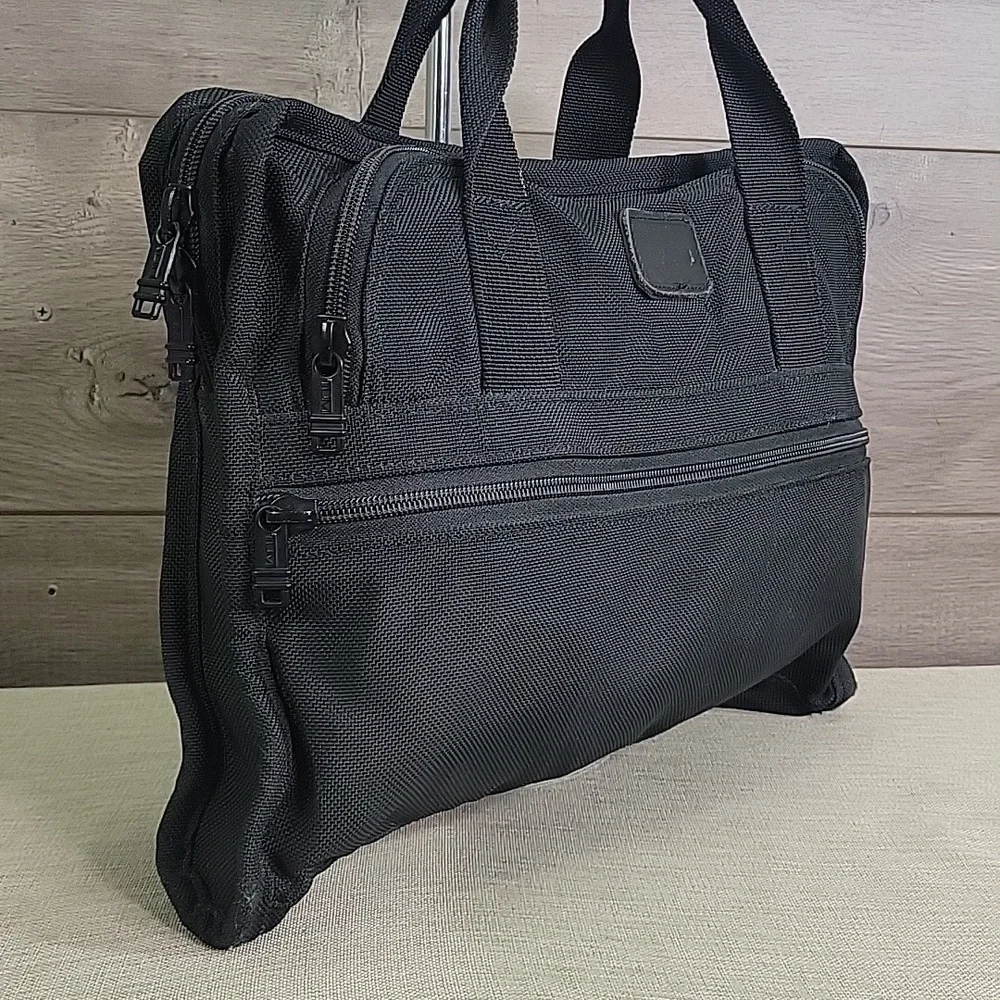 Tumi Black Ballistic Nylon Light Weight Business Portfolio Laptop Bag
